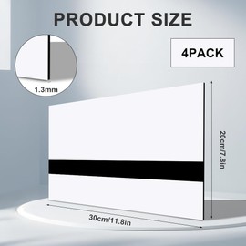 ABS Kunststoffplatte, 4 Stück Lasergravur Rohlinge 30x20 cm 1,3mm, Laser Gravur Material für Namensschild Haustür, Rohlinge zum Lasern für DIY Zeichen Bastel Schneiden (Weiß)