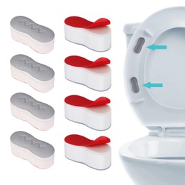 8pcs Toilet Seat Bumpers Kit, Toilet Seat Buffer, Toilet Lid Rubber Bumpers Replacement Kit, Self Adhesive Bathroom Toilet Seat Bumper, Suitable For Most Toilet Lids