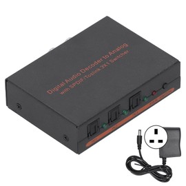 3x1 Optical Fiber Digital Audio Decoder Optical to for SPDIF/AV/RCA Converter 100‑240VUK Plug