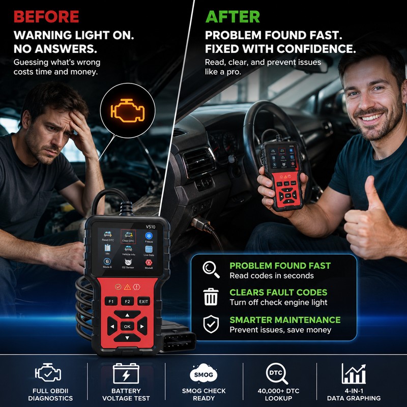 OBD2 Car Diagnostic Scanner for Engine Checks – Plug-and-Play Code
