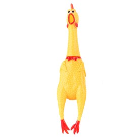 Wifehelper Screaming Chicken Toy, Yellow Rubber Squeaky Chicken Toy, Novelty and Durable Rubber Chicken for Stress Relief, Funny Safety Toy for Adults and Children (S)