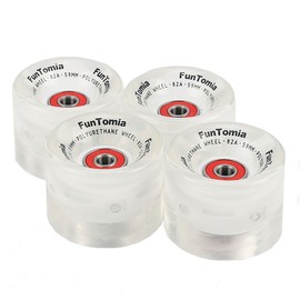FunTomia 4 x Miniboard/Skateboard Wheels 59 x 45 mm with T-Tool and ABEC-9 Bearings Hardness 82A