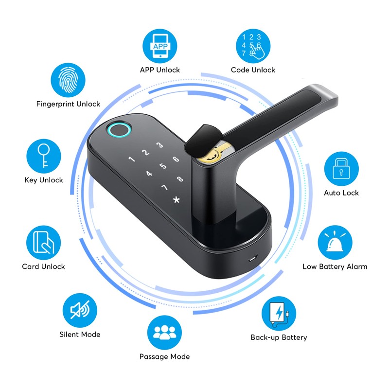 TTLock Smart Lock - Bluetooth Enabled Fingerprint & Touchscreen Keyless