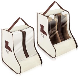 AOZUO 2 Set Boot Storage Bag, Portable Boots Protector Bag Dust Proof Travel Shoe Bags with Handle Boots Organizer for Packing Travel and Daily Use (Short)