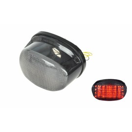For Suzuki 04-05 Boulevard,Marauder,Intruder VZ1600; 97-04 VZ800 Marauder,99-00 Katana GSX1200/ GSX750; LED Rear Lamp Brake Tail Light Integrated Turn Signal (Smoke, Style 3 Sequential LED Flash)