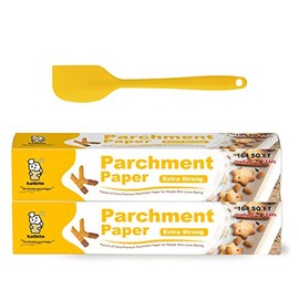 Katbite 2Pack 12 in x 164 ft Parchment Paper Roll for Baking, Non-Stick Baking Parchment Paper for Cooking Baking Cookies, Grilling, Air Fryer and Steaming with Spatula (2 Pack)