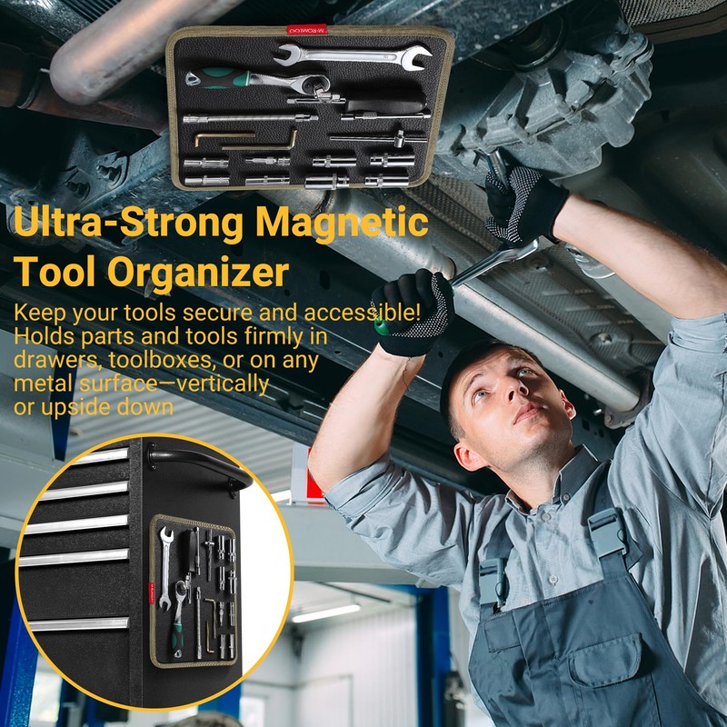 M-ROMLOO Magnetic Tool Mat for Mechanics, Flexible Screw Holder (Large)