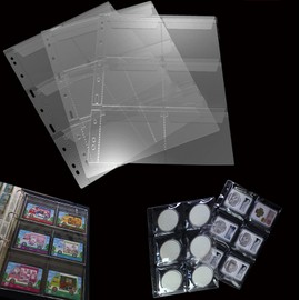 6-Pocket Coin Sleevs, AITIME Stander 9-Holes Medallions Sleeves for Folder Binder, 10 Sheets Large Round Rating Authentication Box Storage Book Refills to Insert Coin Collection Holders for Collectors