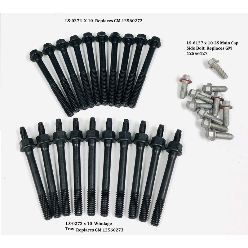 Main Cap Bolt kit Compatible with 2000-15 GM LS1 LS2