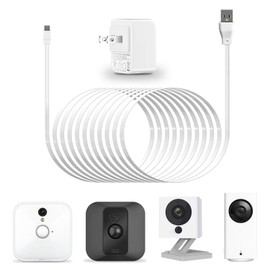 Power Adapter for Blink XT XT2, Taken 30ft Power Extension Cable for Wyze Cam, Wyze Cam Pan, Yi Cam, Nest Cam, Furbo Dog, Netvue Cam (Micro USB) (White)