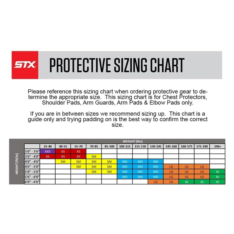 STX Stallion 200 Lacrosse Rib Pad, Black/Grey, Medium