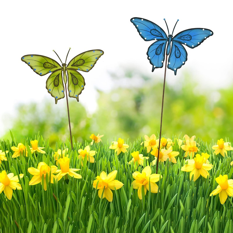 Metal Garden Stakes Spring Yard Sign Decorative Plant Stake Lawn
