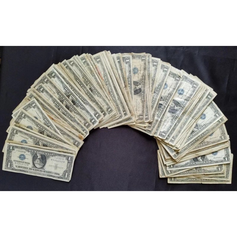 ONE (1) Well Circulated $1 Silver Certificates Note 1935 1957