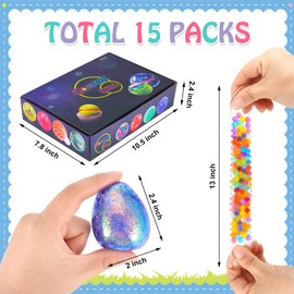 15 Pack Easter Eggs Stress Ball Fidget Toys Squishies Squeeze Ball Toys Easter Basket Stuffers Fillers for Kids Boys Girls Party Favors Gifts Easter Egg Hunt