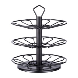 Flagship K cup Holder Carousel 3 Tier for Keurig Pod Holder Metal DIY Install Small for K-cup Storage Stand 21 K Pod Storage