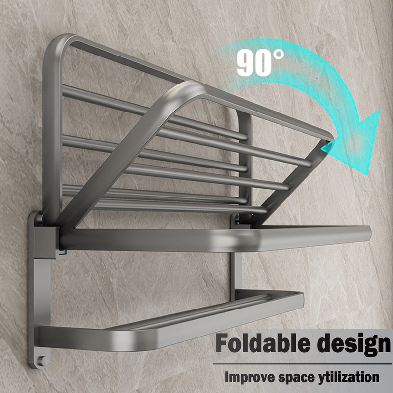 BOZWELL Bathroom Lavatory Towel Rack with Two Towel Bars,24-Inch Towel