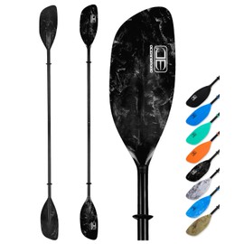 OCEANBROAD Kayak Paddle 86in/218cm Alloy Shaft 2-Piece Floatable Kayak Oar for Kayaking Canoeing Boating, 1 Paddle, Black Marble