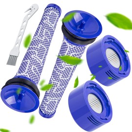 Gloryit V7 V8 Filter for Dyson 2 HEPA Post Filter, 2 Pre Filters, 1 Brush, V8 Filter for Dyson 2 Pieces V7 V8 HEPA Post Motor Filter Kit & 2 Pre-Filter Replacement Filters #965661-01&967478-01