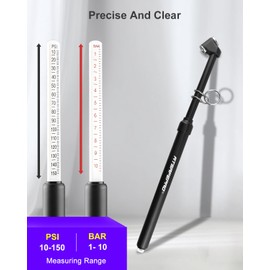 ATsafepro Dual Head Tire Pressure Gauge - 10-150PSI, Heavy Duty Stainless Steel, Accurate Tire Pressure Checker for Truck, RV, Car, Motorcycle,Portable Black Air Gauge Easy to Use (Pack of 2)