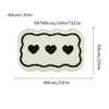 Bathroom Modern Rugs Non-Slip Black with White Mats Funny Heart