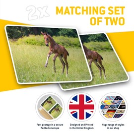 Rectangle Stickers (Set of 2) 10cm - Cute Playful Foal Horse Pony Laptop Tablet Luggage Scrapbook #3282