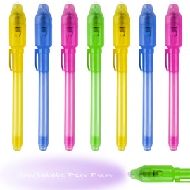 Oulesvte Pack of 8 Party Bags Children's Birthday Magic Pens, Invisible Writing Spy Pen, Secret Pen with UV Light Children, Small Gifts for Children, Birthday Party Bags, Gifts for School