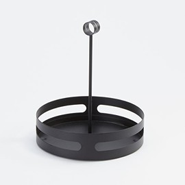 American Metalcraft SCHB8 Black Steel Condiment Rack, Square Base, 8-Inch Diameter