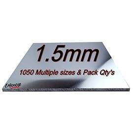 Aluminium Sheet Plate 1.5mm 1050 grade - Multiple Size's & Pack Qty's - 300mm x 200mm x 1.5mm-1Pk