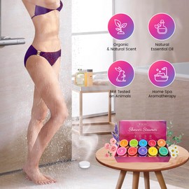 YiHaman 40PCS Shower Steamers Aromatherapy for Women or Men, 10 Scents Organic Shower Bombs Mothers Day Gifts, Girls SPA Self Care, Relaxation with Organic Essential Oils, Birthday Gift for Women