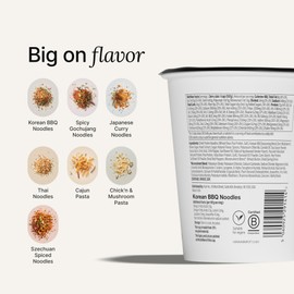 Huel Hot and Savory Cups | Cajun Pasta | 25g Protein Plant Based Instant Meal | 27 Vitamins and Minerals | 100% Nutritionally Complete | 8 Cups