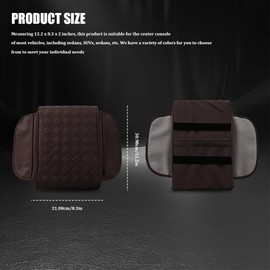QZTYTY Car Center Console Cover, Car Armrest Pad, 12.6"×8.7" Microfiber Leather Car Armrest Cover Cushion with Storage Bags, Car Interior Accessories Arm Rest Cushion Universal for Vehicles (Brown)