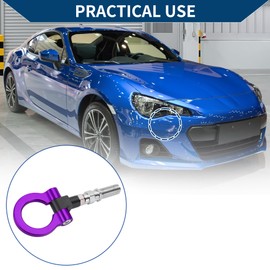 Hihaha Tow Hook/Universal Car Front Bumper Towing Hook/Durable Metal Rotary Tow Hook Ring 19cm 2.5mm 1pcs Purple