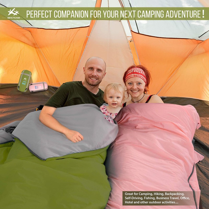 BESTEAM Ultra-Light Warm Weather Envelope Sleeping Bag, Outdoor Camping, Backpacking