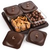 Sailench Serving Set: Plastic Imitated Wood Serving Tray & 4