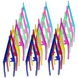 VICASKY 30Pcs Plastic Eyebrow Tweezers Salon Clips for Women and Men Small Lightweight Makeup Tool for Precise Trimming and Shaping Fine Facial Hair Convenient Travel Friendly Design