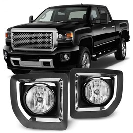 Winjet Compatible with [2015 2016 2017 2018 GMC Sierra 2500 3500 Heavy Duty] Driving Fog Lights + Switch + Wiring Kit