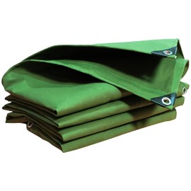 SENSWEALD Heavy Duty Canvas Tarp 5x5 Feet 16oz Water-Resistant Canvas Tarp with Grommets，Tear Resistant, Durable, Multipurpose Protective Green Tarp Cover for Camping, Tent, Car