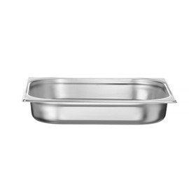HENDI Gastronorm Container, Temperature Resistant from -40 °C to 300 °C, Hot Air Oven, Fridge and Freezer Chafing Dishes, Bain Marie, 5.5 L, GN 2/3, 354 x 325 x (H) 65 mm, Stainless Steel