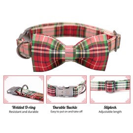 Elegant little tail Dog Collar with Bow, Comfotable Dog Bowtie, Bowtie Dog Collar Adjustable Dog Collars for Small Medium Large Dogs and Cats