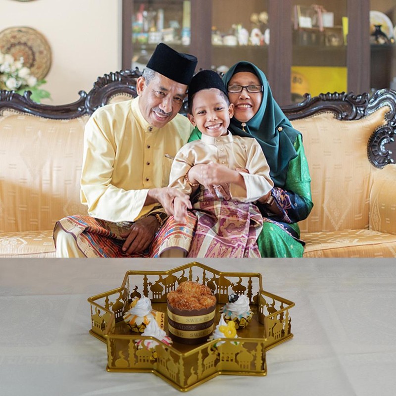 Ramadan Food Serving Tray Iron Food Plate Dessert Pastry Candy