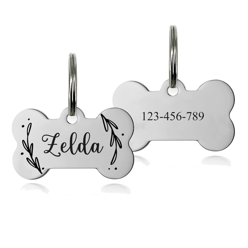 Custom Stainless Steel Dog Tag – Bone Shape Pet ID