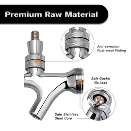 FERRODAY Stainless Steel Core Draft Beer Faucet Polished Brass Beer Faucet for Keg Tap Tower Beer Shank & Kegerator Beer Faucet Classic Beer Dispensing Tap Standard Faucet Tap