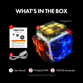 eX-Mars TokTok Cube, One Cube, Endless Fun - Learn Cubing from AI, Conquer 20+ Puzzles, AI Competitions via Free App, and Boost Brain Power — The Ultimate Smart Gift for Kids, Teens & All Ages
