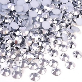 Blinginbox 1500pcs 5mm Resin Flatback Rhinestone for Crafting,Flatback Round Jelly Rhinestones Bedazzling Non Hotfix Crystal Gems for Nails Face Makeup Tumblers Mugs DIY Crafts.（Mine Silver）