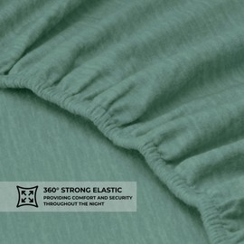Featherhead 100% Cotton 4PCs Flannel Sheet Set | Double-Brushed for Extra Softness, Warm & Breathable, Extra Deep Pockets fits Up to 17” (Heather Green, Twin)