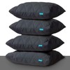 Pillow Protectors 4 Pack Cover Black, Anti Allergy Zipped Pillows