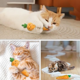 Bestac Catnip Vegetable-Shaped Cat Toy - Filled with Catnip for Comfort, Bite-Resistant, Interactive & Soothing, Releases Cats' Natural Instincts, Suitable for All Ages Indoor Cats Daily Play