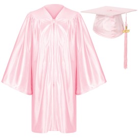 Erligo Shiny Preschool Kindergarten Graduation Cap Gown with Year Tassel Package for Kids (Pink, 30)