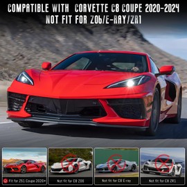 Bracingo Front Bumper Side Canards Spoiler Fins,Front Side Body Shark Splitter Fin Trims,Body Side Spoiler Wing Decroation Panels fit for C8 Corvette Stingray Convertible/HTC Z51 2020-2024