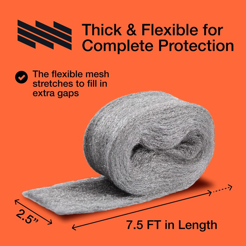 MaPorch Steel Wool Mouse Hole Filler - 3-Pack, 2.5 in